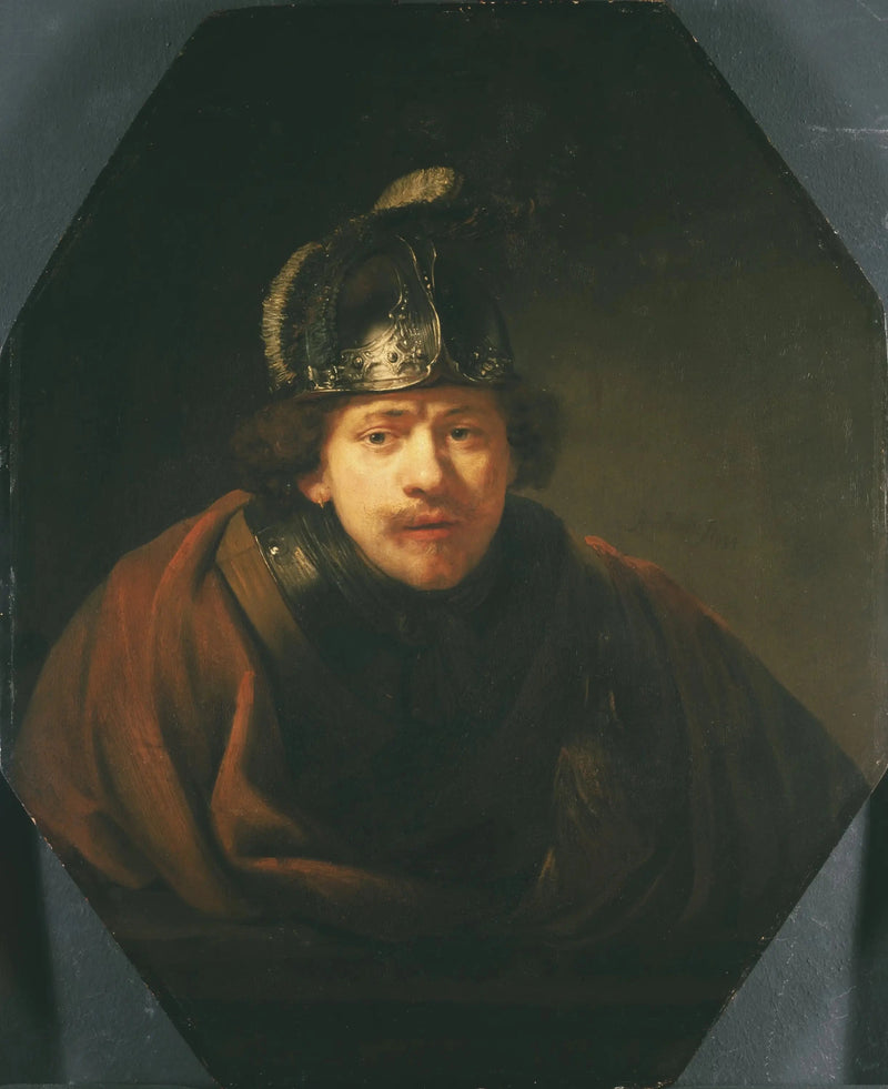 Självporträtt med hjälm - Rembrandt