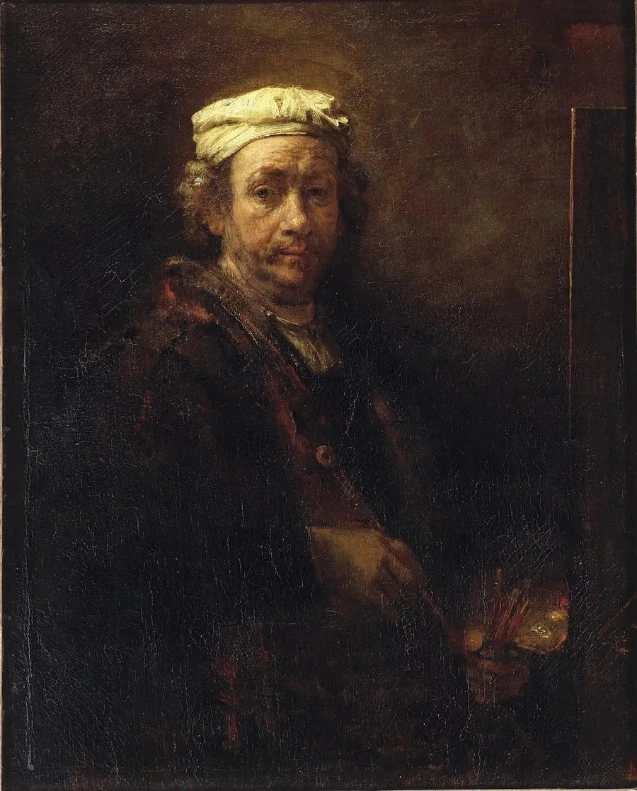 Självporträtt vid staffliet - Rembrandt