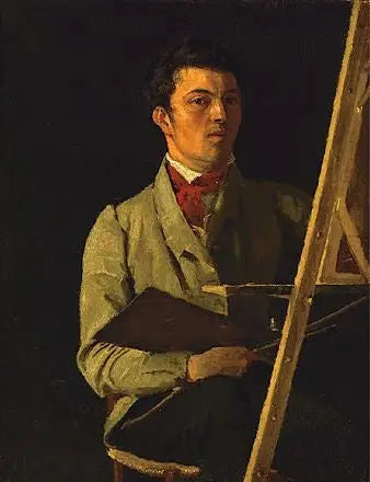 Självporträtt, Corot vid sitt staffli - Jean-Baptiste Camille Corot