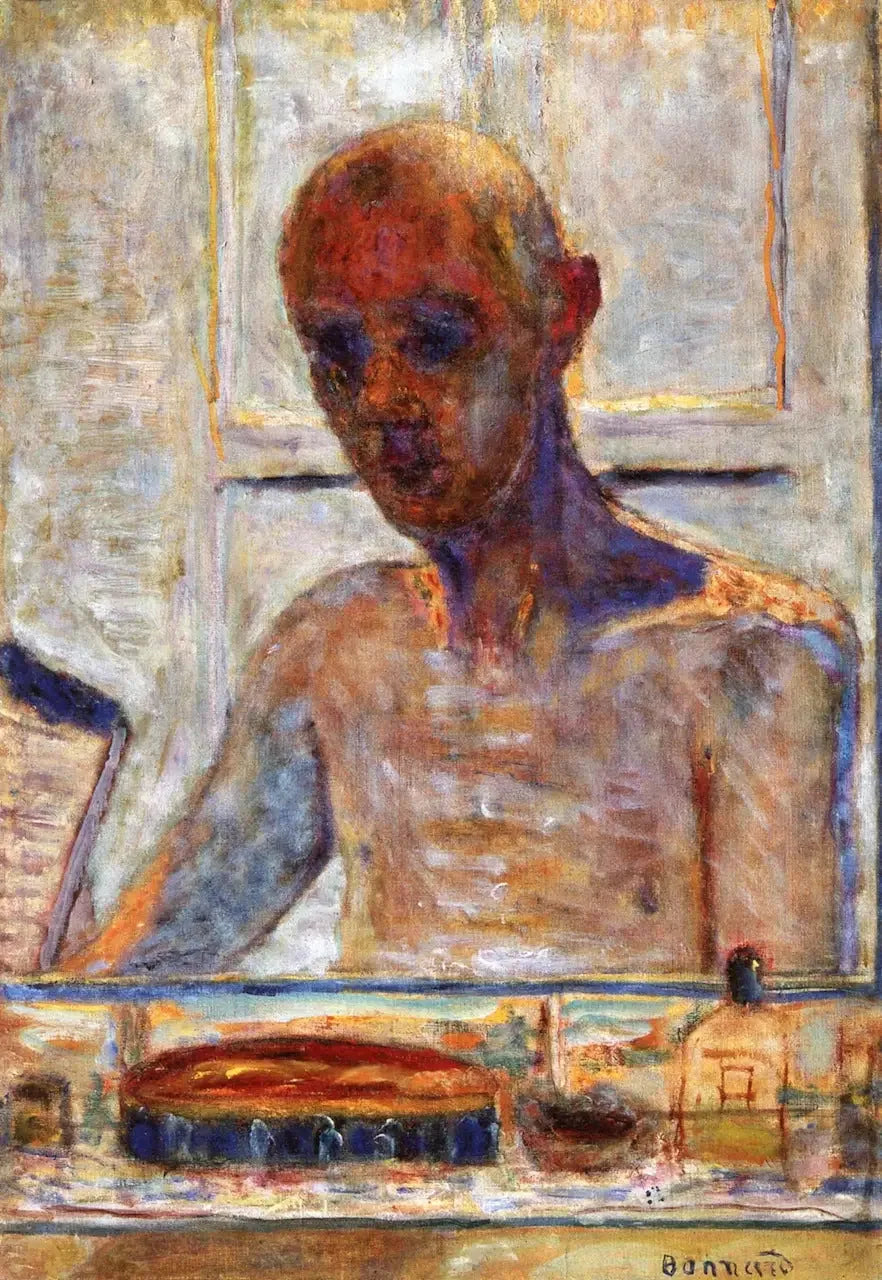 Självporträtt i spegeln i toalettkabinetten - Pierre Bonnard