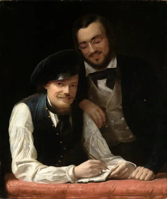 Självporträtt av konstnären med sin bror - Franz Xaver Winterhalter