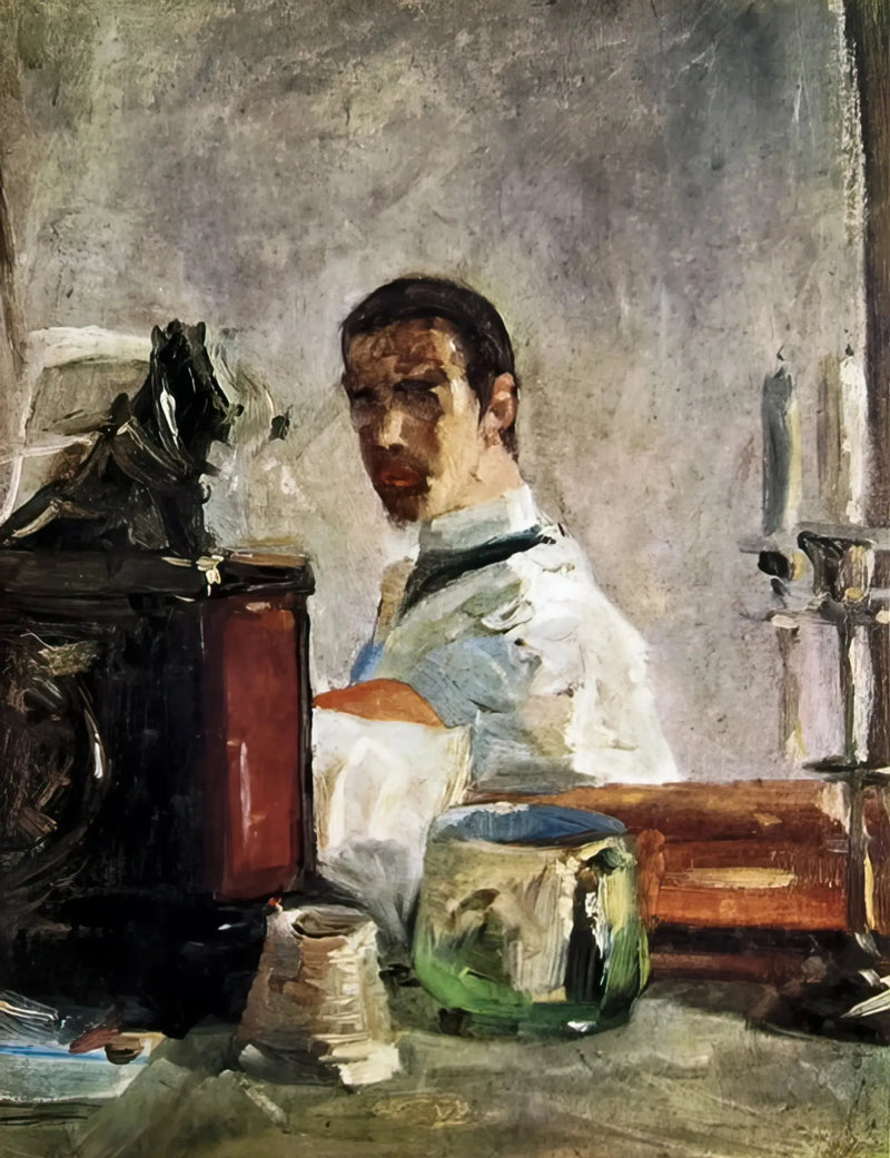 Självporträtt framför en spegel - Henri de Toulouse-Lautrec