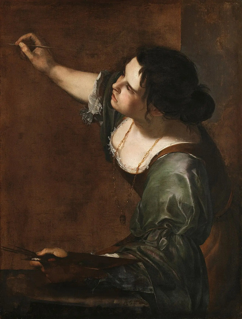Självporträtt i en målningens allegori - Artemisia Gentileschi