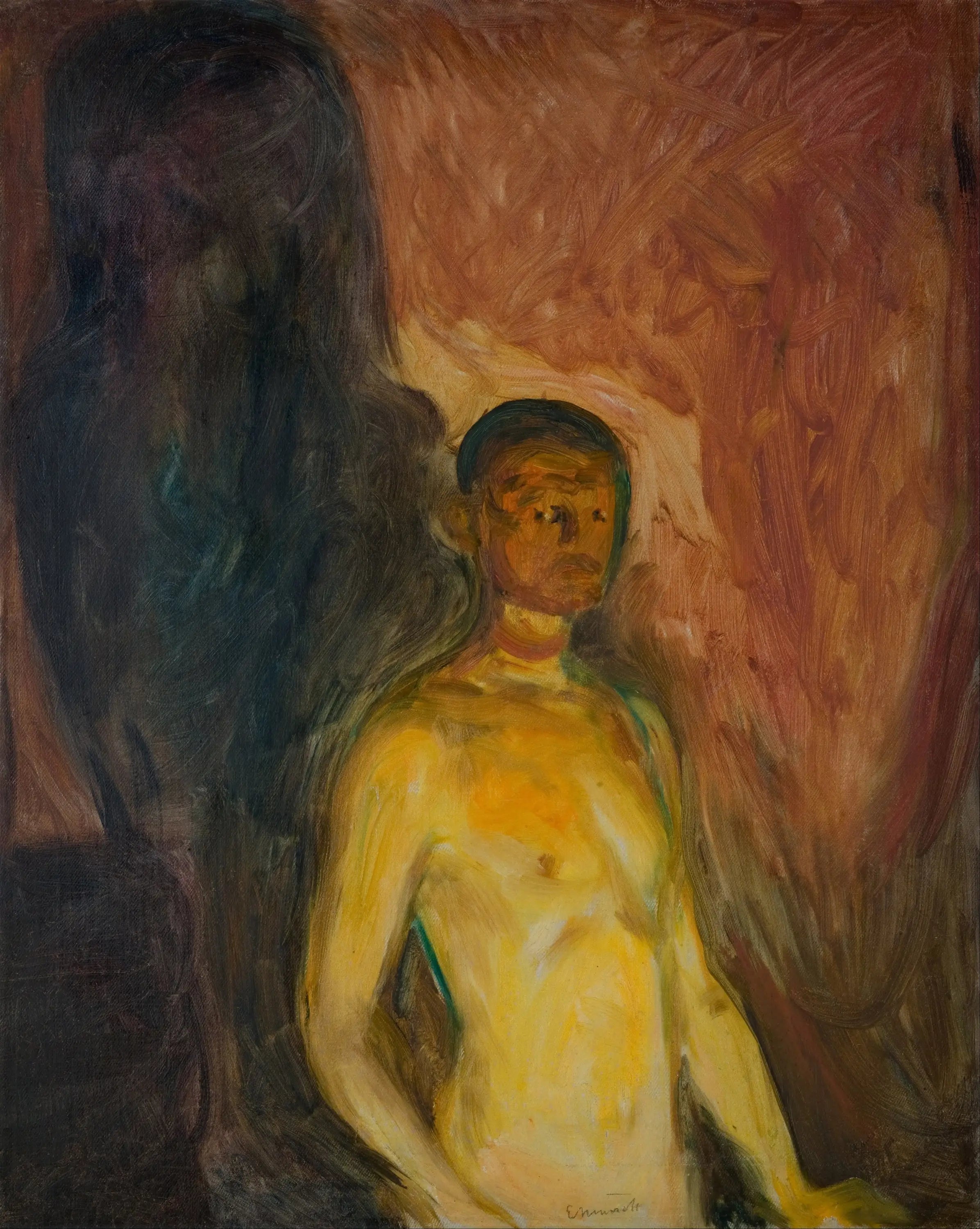 Autoportrait en enfer - Edvard Munch image 1 copie de tableau peinte à la main