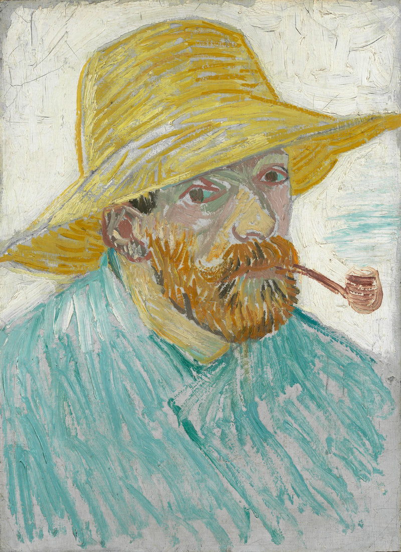 Självporträtt med pipa och halmhatt - Vincent van Gogh