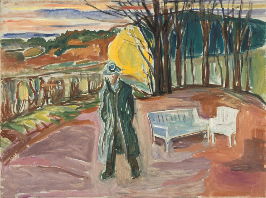 Självporträtt nära pergolan - Edvard Munch
