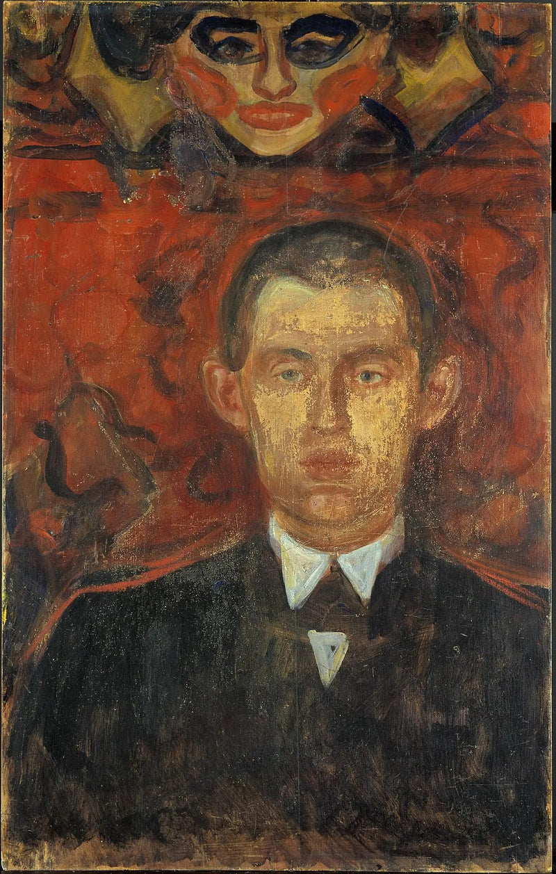 Självporträtt med en kvinnomask - Edvard Munch