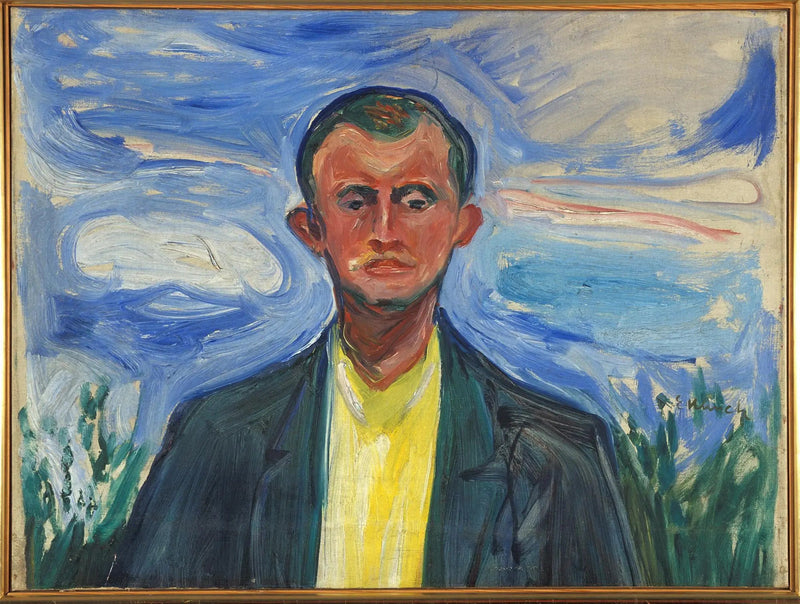 Självporträtt på en blå himmel - Edvard Munch
