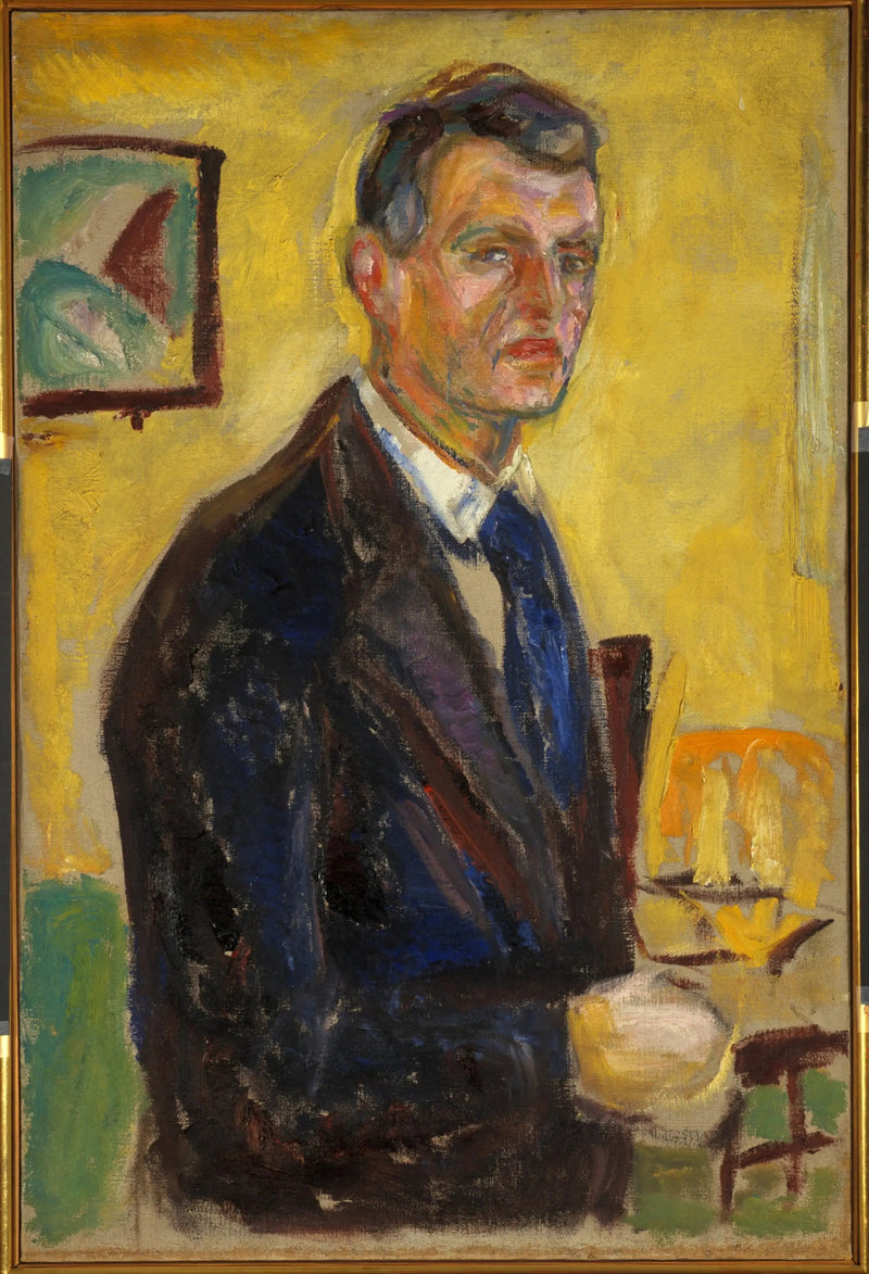 Självporträtt på en gul bakgrund - Edvard Munch