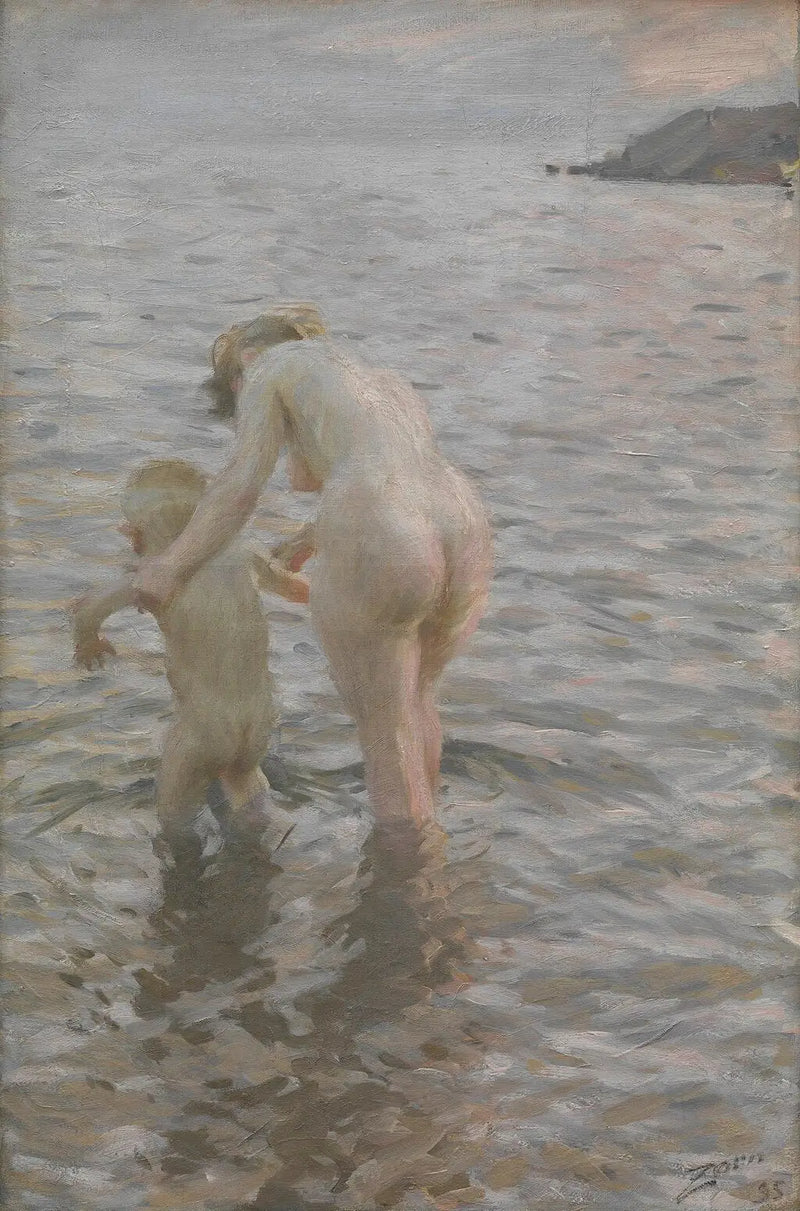 Med sin mor - Anders Zorn