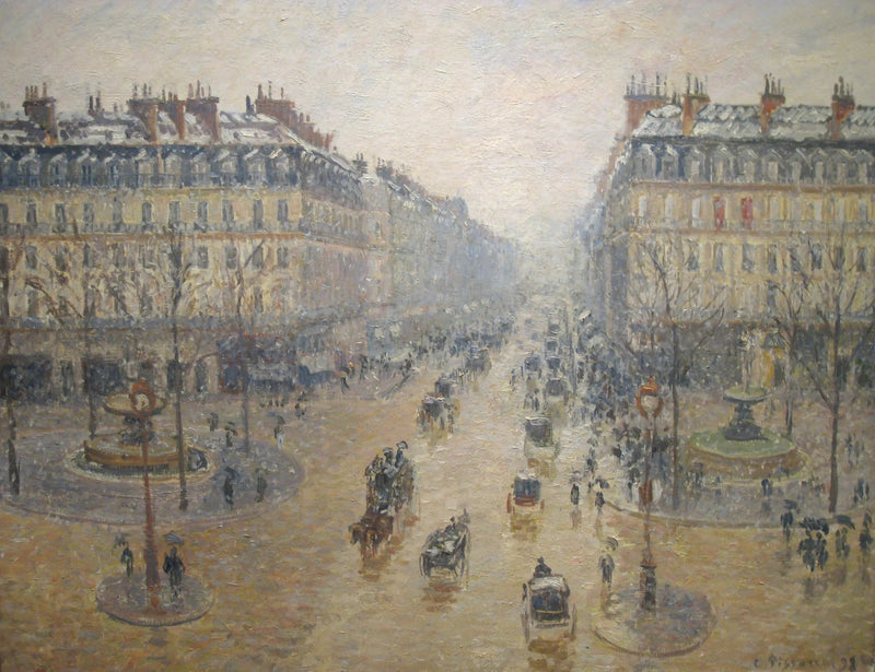 Avenue de l'Opéra, snöeffekt, på morgonen - Camille Pissarro