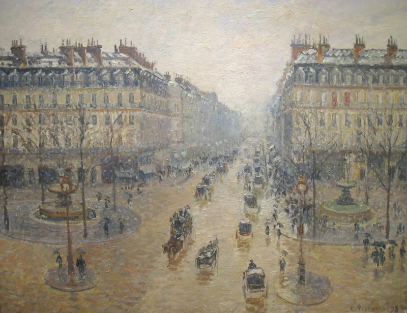 Avenue de l'Opéra, snöeffekt, på morgonen - Camille Pissarro