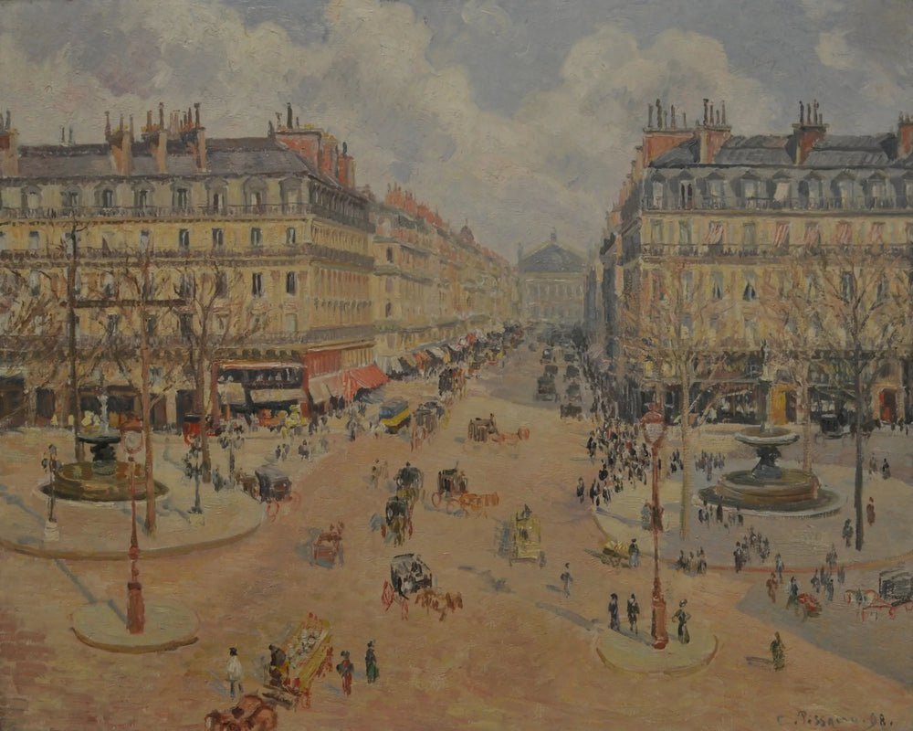 Avenue de l'Opéra, le soleil du matin - Camille Pissarro image 1 reproduction artisanale de tableau