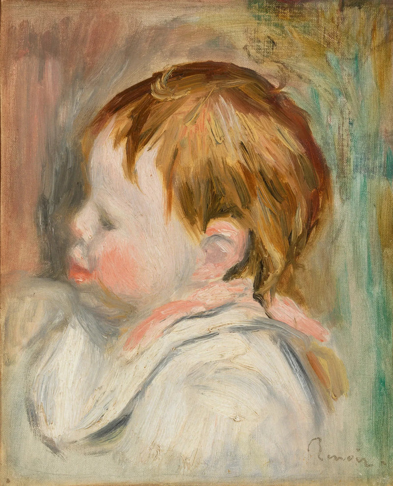 Babys huvud (Barnets huvud, profil till vänster) - Pierre-Auguste Renoir