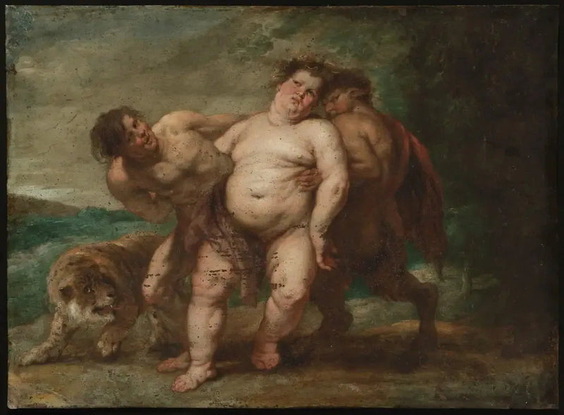 Bacchus berusad med faun och satyr - Peter Paul Rubens
