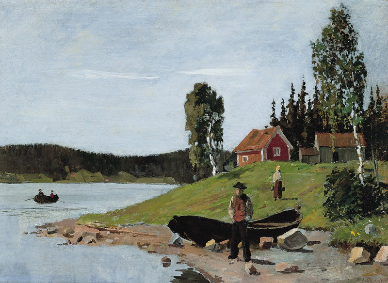 Fönster med skepp och hus - Edvard Munch