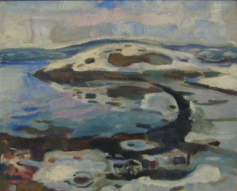 Bukt nära fjorden på vintern - Edvard Munch