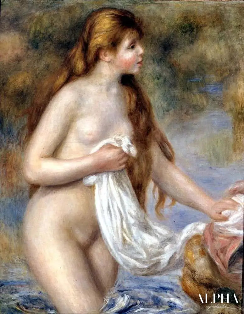 Baigneur aux cheveux longs - Pierre-Auguste Renoir - Reproductions de tableaux et peintures haut de gamme