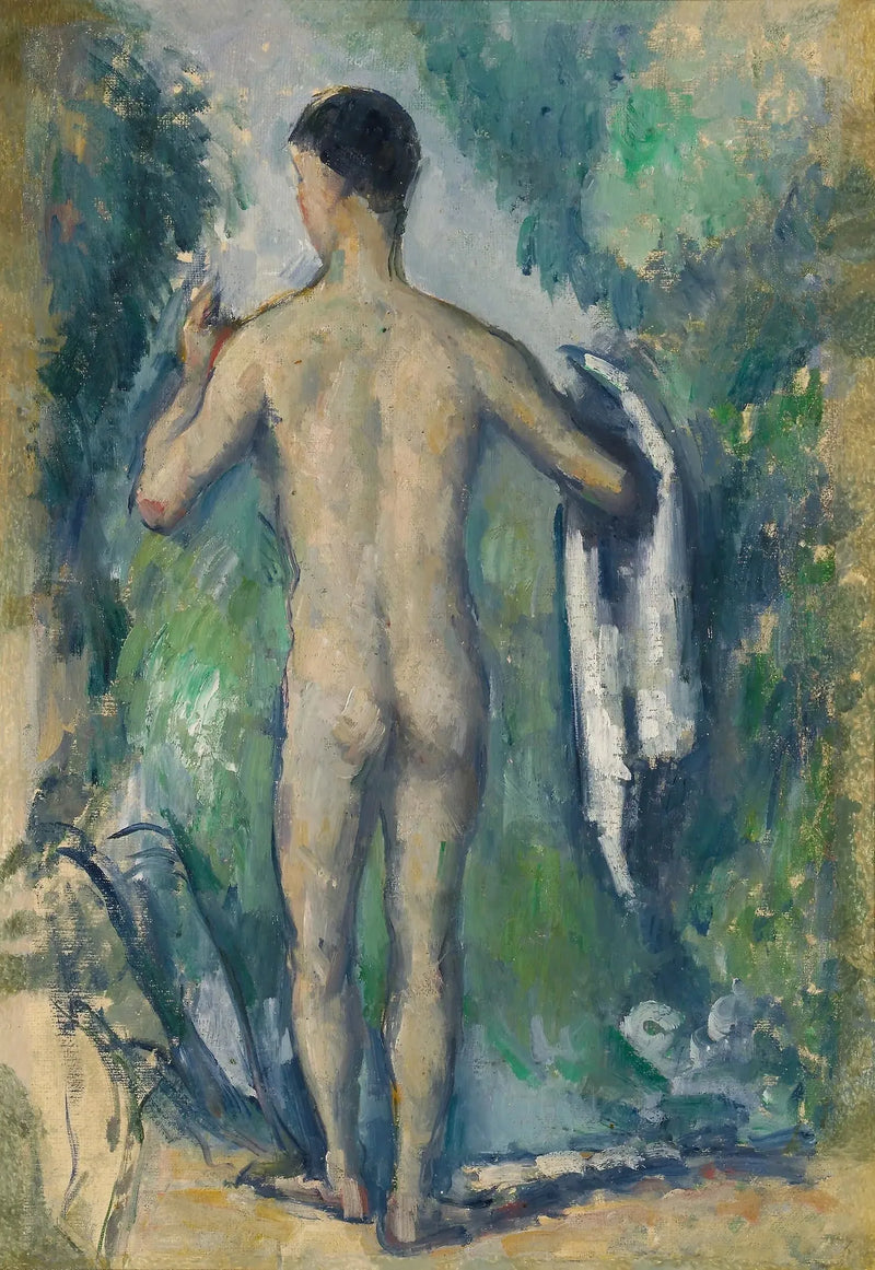 Badare stående, sedd bakifrån - Paul Cézanne