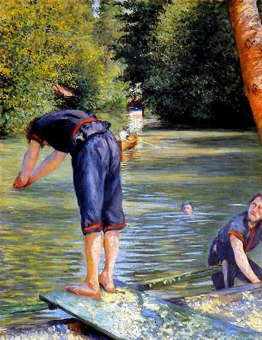 Badare som förbereder sig för att dyka - Gustave Caillebotte