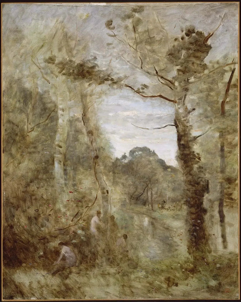 Badare i en glänta - Jean-Baptiste Camille Corot