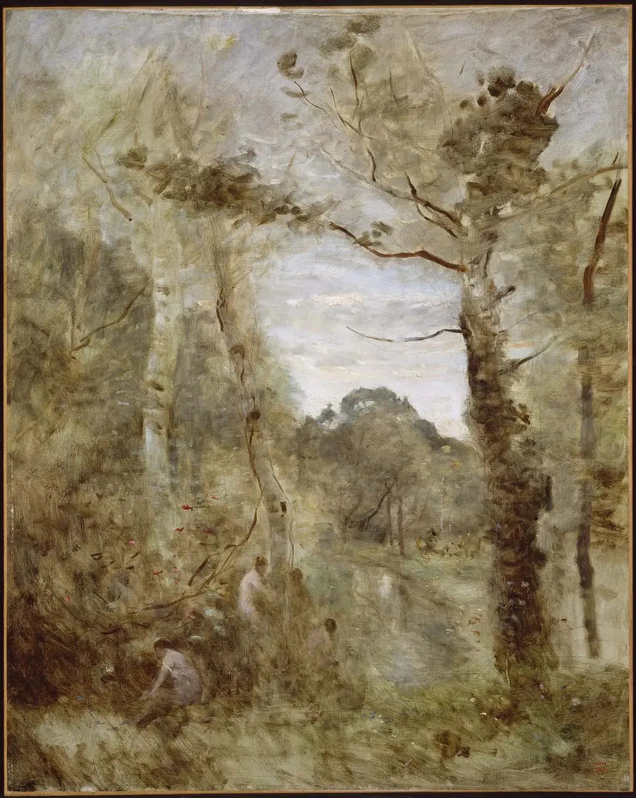 Badare i en glänta - Jean-Baptiste Camille Corot