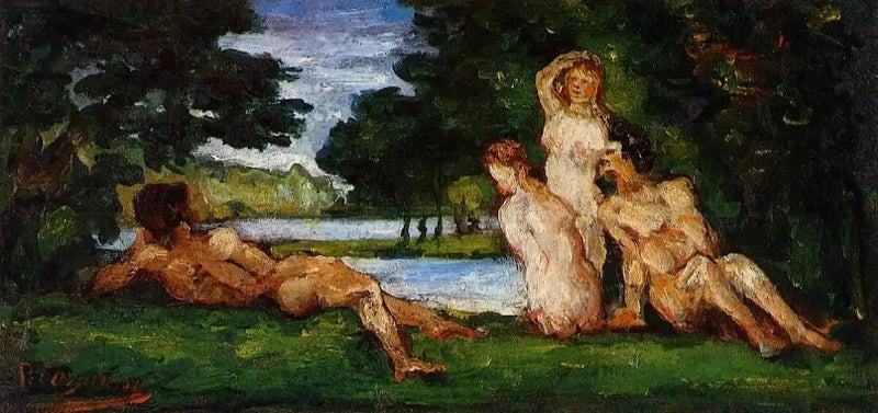 Badande män och kvinnor - Paul Cézanne