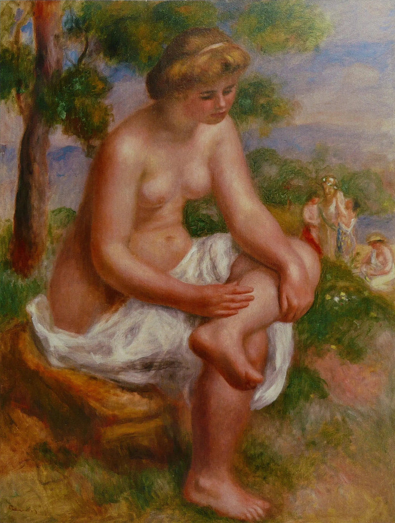Sittande badande i ett landskap, kallad Eurydice - Pierre-Auguste Renoir