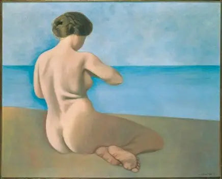 Sittande baderska med ryggen mot sanden - Félix Vallotton