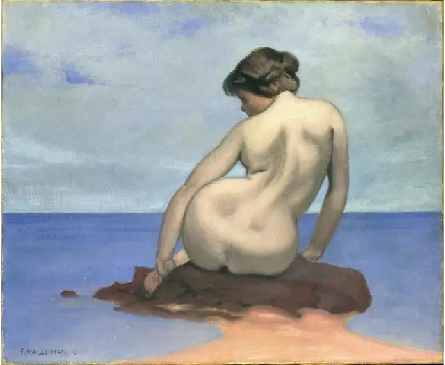 Sittande baderska på en klippa - Félix Vallotton