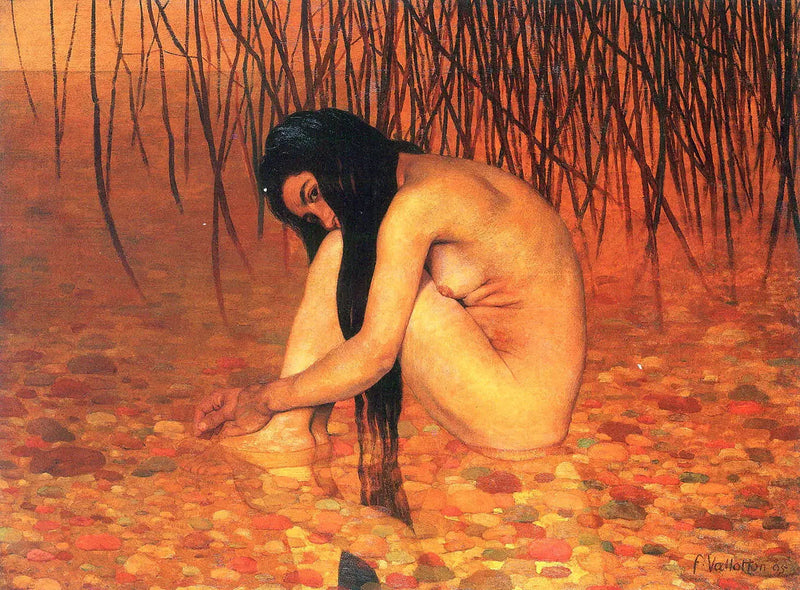 Badvärmare vid vassrör - Félix Vallotton