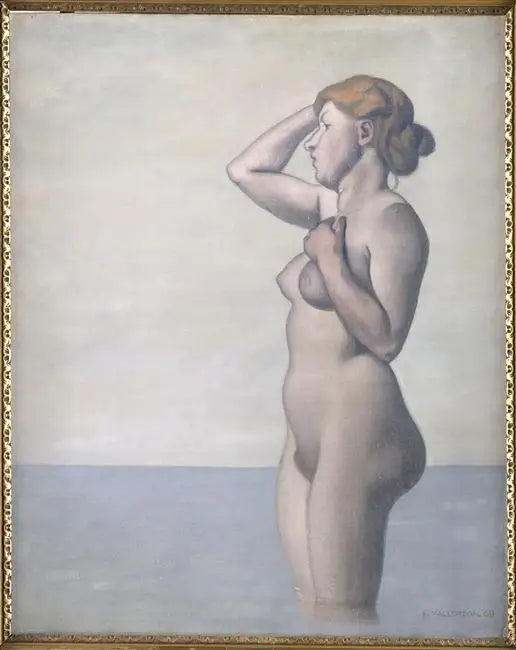 Profilbaderska, grå himmel - Félix Vallotton