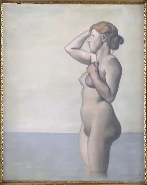 Profilbaderska, grå himmel - Félix Vallotton