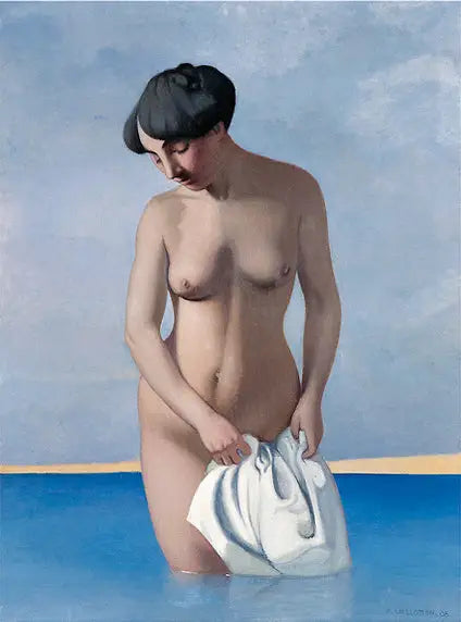 Ansiktsbadare, grå bakgrund - Félix Vallotton