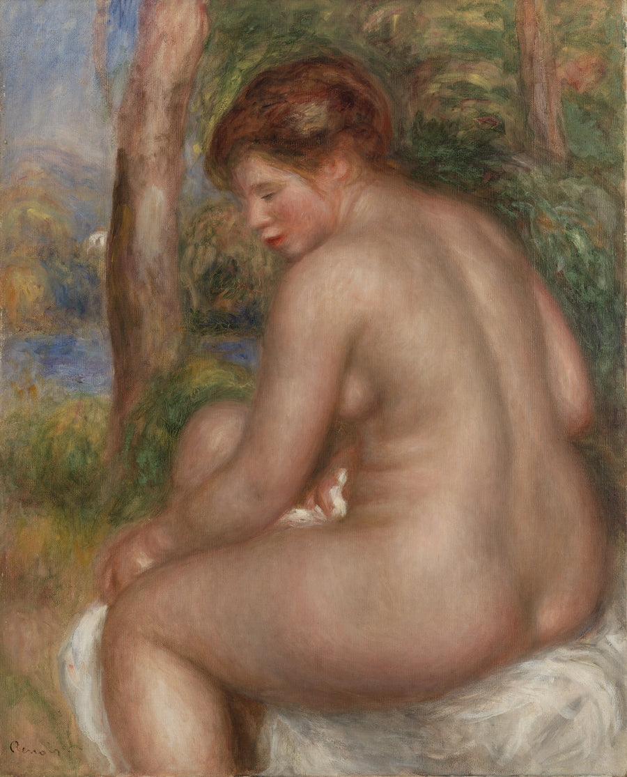 Badande kvinna sedd från trekvart - Pierre-Auguste Renoir
