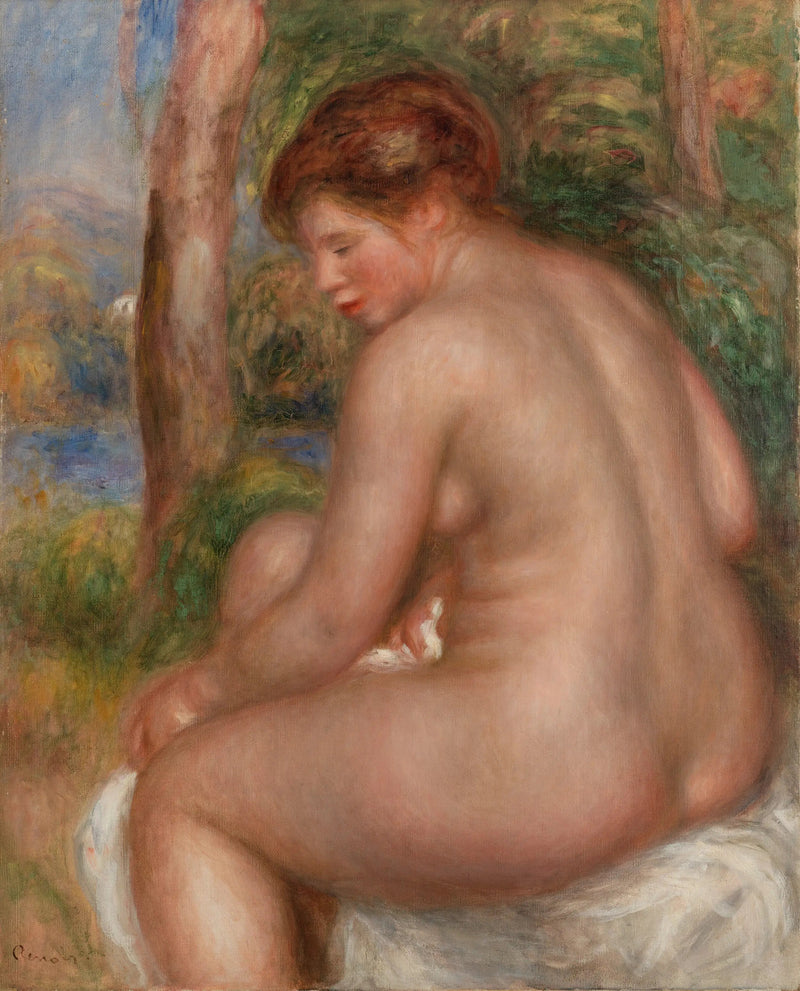 Badande kvinna sedd från trekvart - Pierre-Auguste Renoir