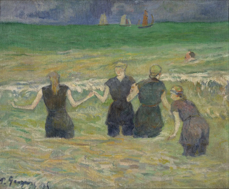 Badande i Dieppe - Paul Gauguin