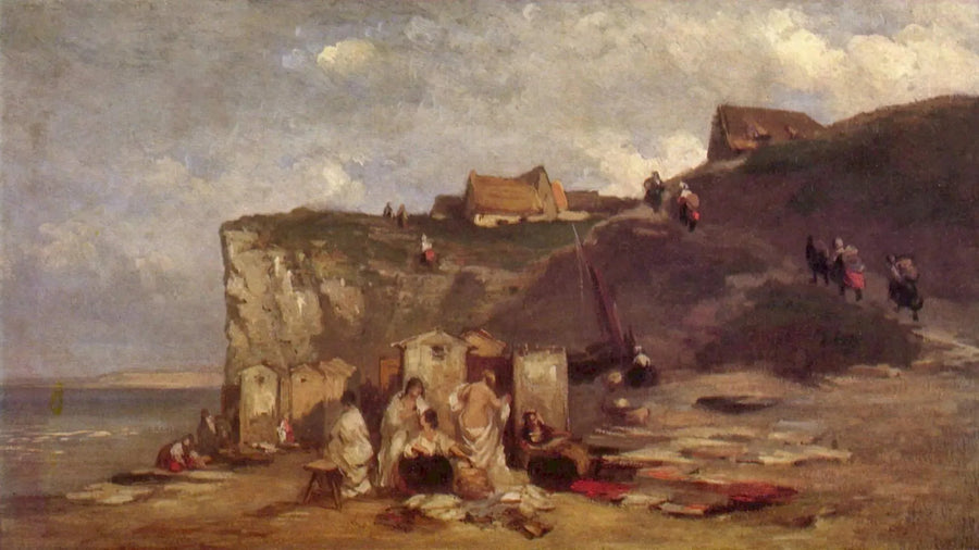 Kvinna som badar i Dieppe III - Carl Spitzweg