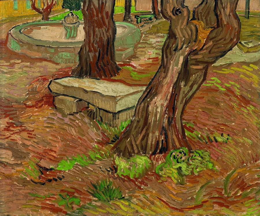 Stenbänken i trädgården vid Saint-Paul-sjukhuset - Vincent van Gogh