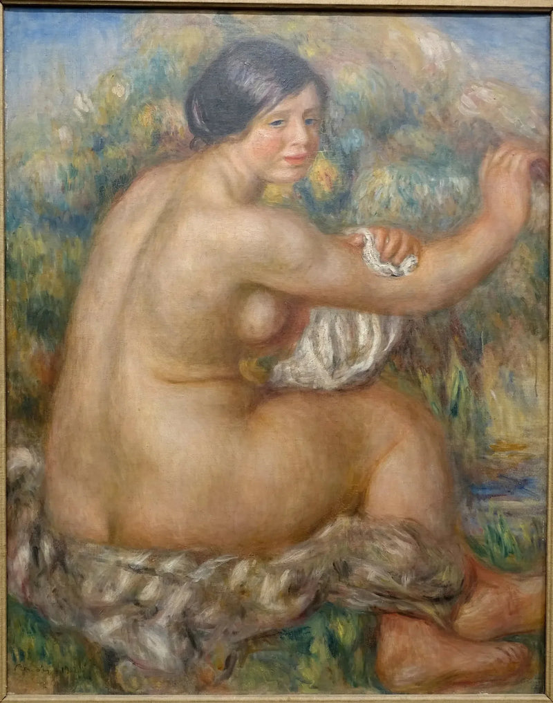 Banhista torkar sin högra arm - Pierre-Auguste Renoir
