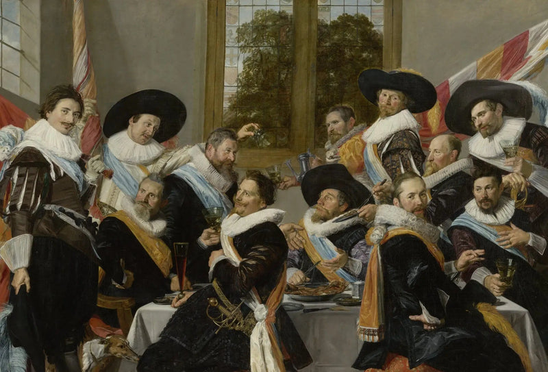 Officersbanketten för bågskyttekåren i Saint-Adrien - Frans Hals