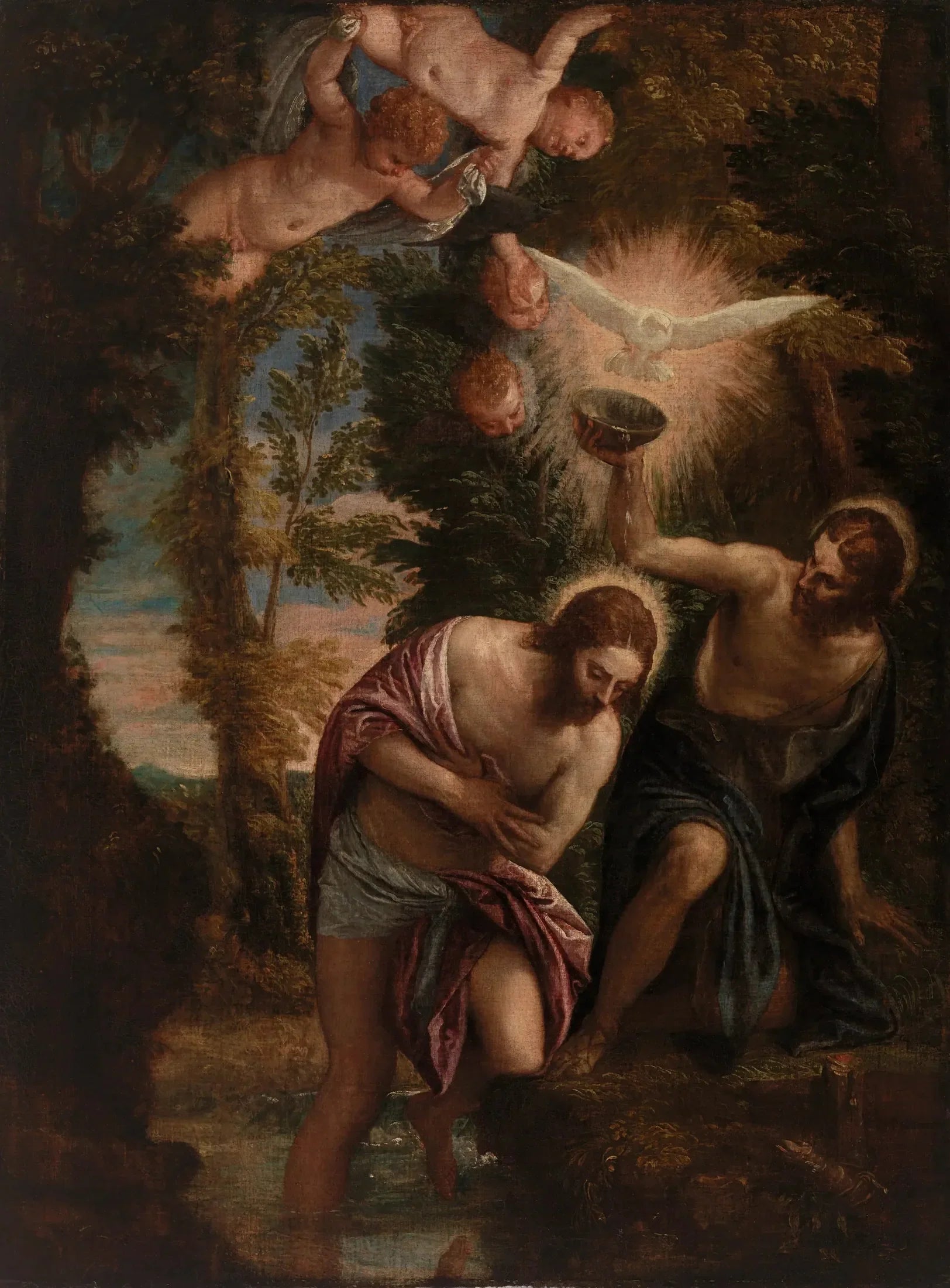 Baptême du Christ - Paul Véronèse image 1 copie de tableau peinte à la main