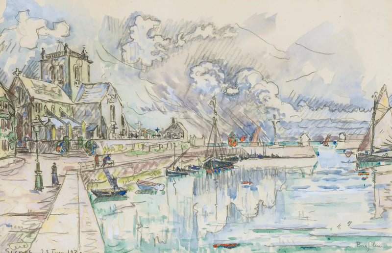 Barfleur, hamnen - Paul Signac