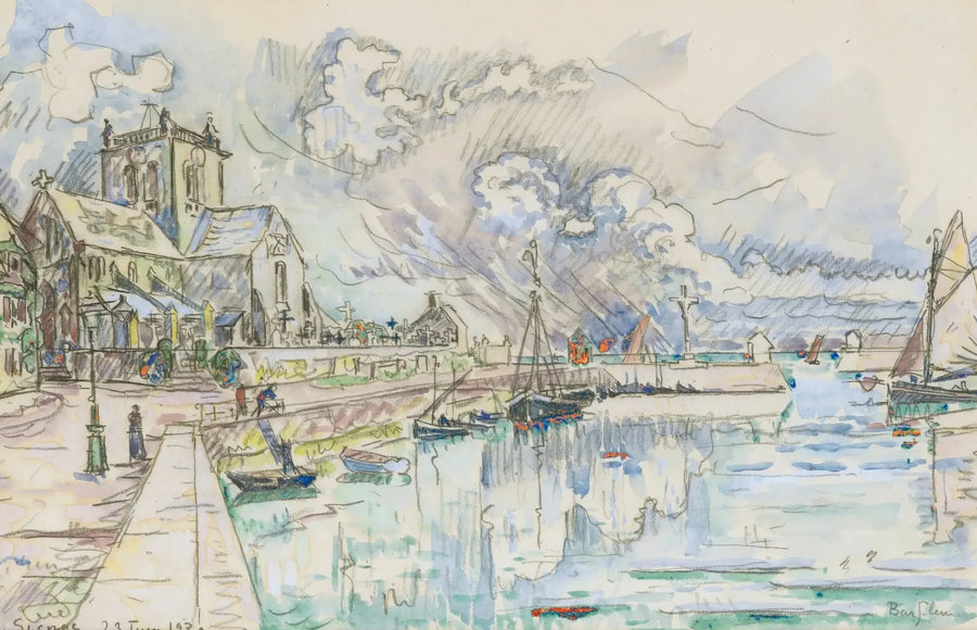 Barfleur, hamnen - Paul Signac