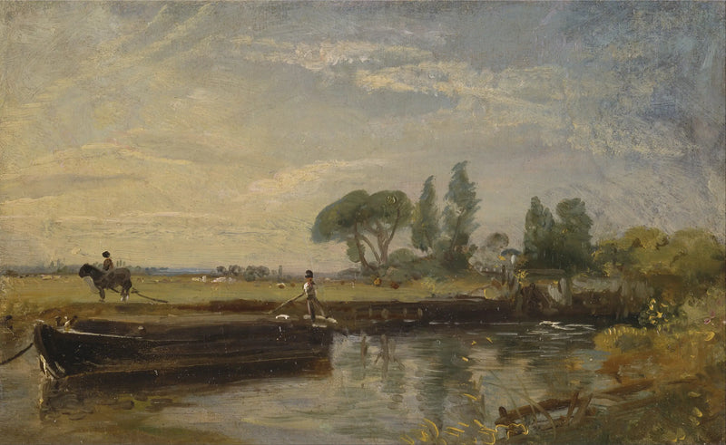 Båt under slussen vid Flatford - John Constable