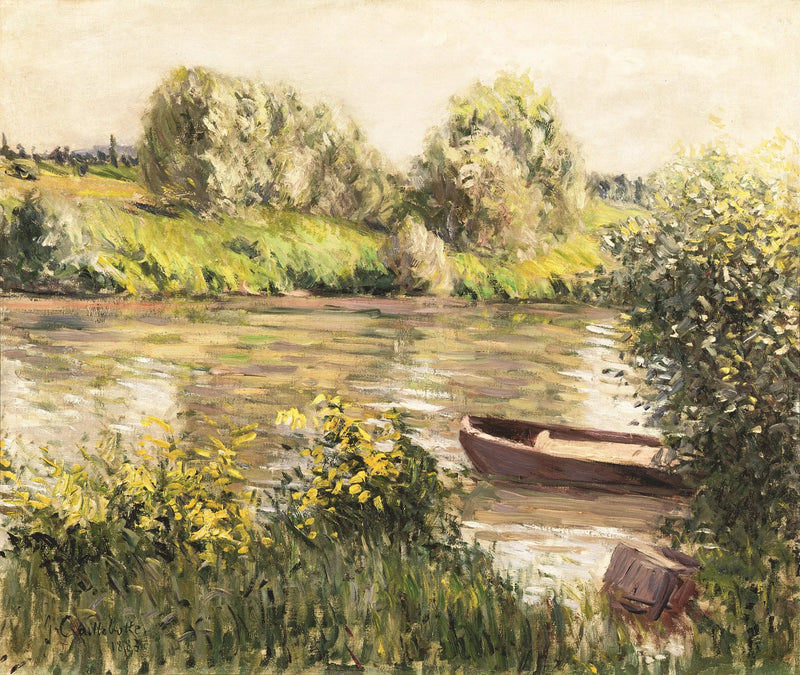 Båt nära stranden, hösteffekt - Gustave Caillebotte