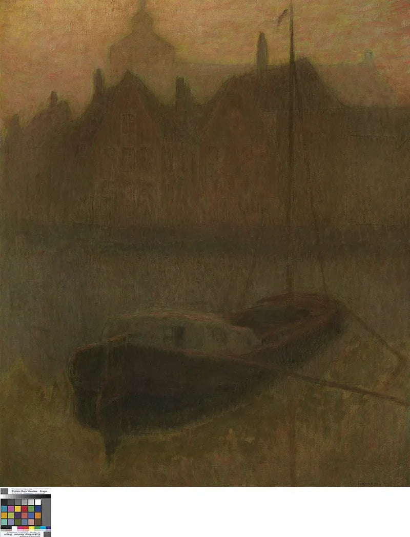 Bark på kanalen (morgon) - Henri Le Sidaner