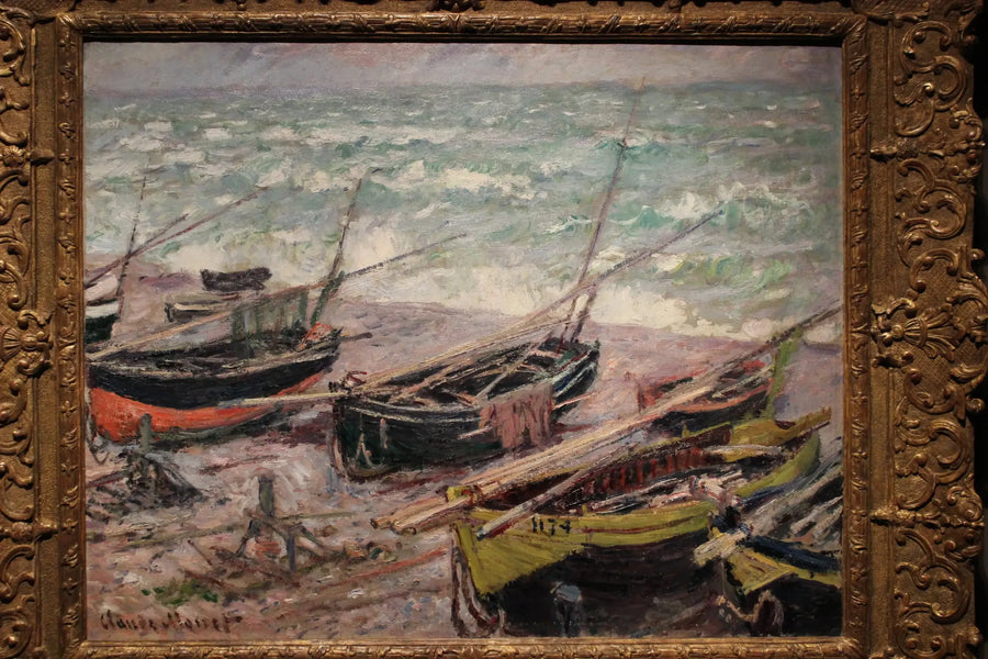 Fiskebåtar i Étretat - Claude Monet
