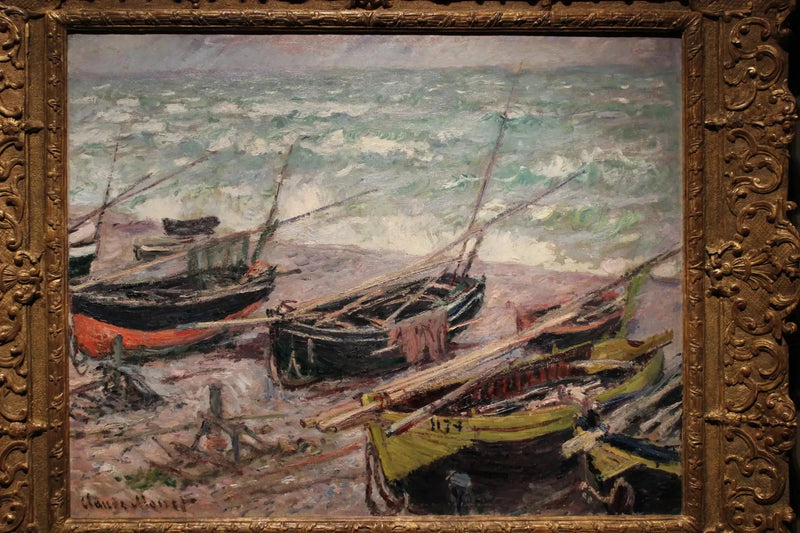 Fiskebåtar i Étretat W1028 - Claude Monet