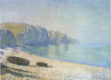 Båtar på Pourville-stranden, lågvatten W709 - Monet